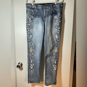 Midnight velvet sequin jeans